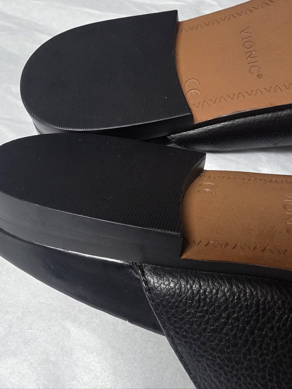 Vionic Black Leather Slip-On Beaded Strap Mules - Picture 6 of 7